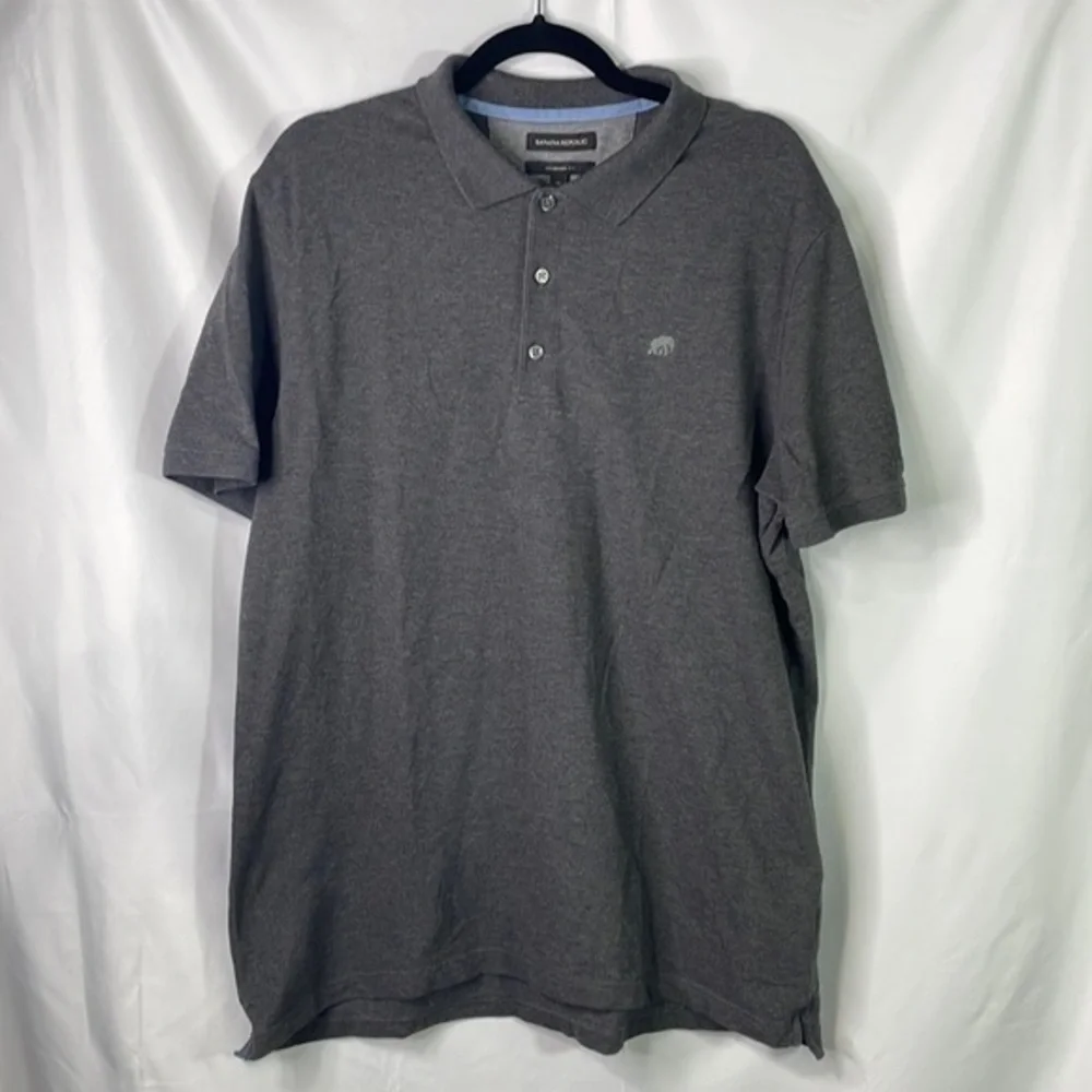 Banana Republic standard fit, dark gray polo